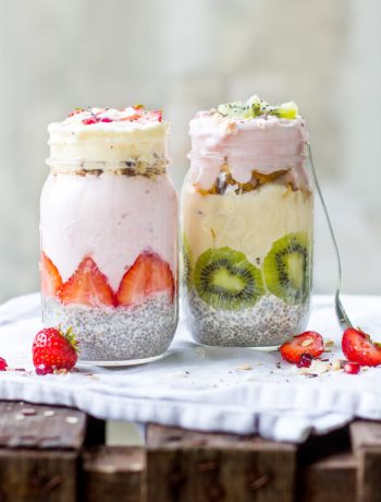 Frühstück im Glas: Chiapudding Erdbeer-Joghurt