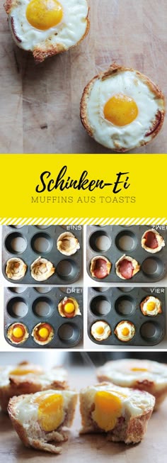 Schinken-Ei-Muffins aus Toast in einer Muffinform backen