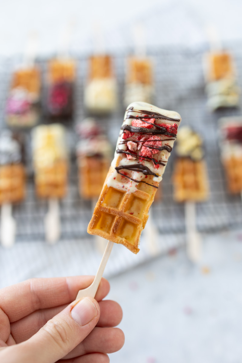 Waffeln am Stiel / Waffel Lollies einfach selber machen