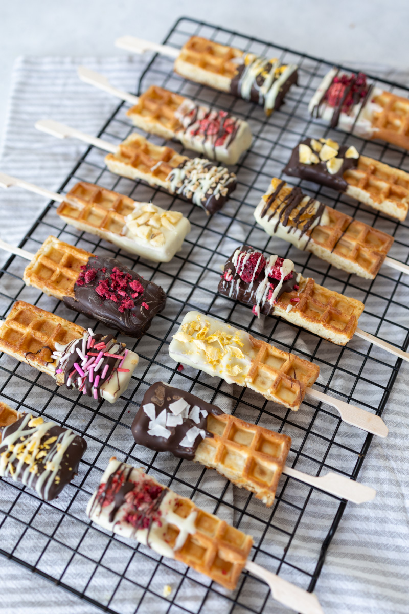 Waffeln am Stiel / Waffel Lollies einfach selber machen